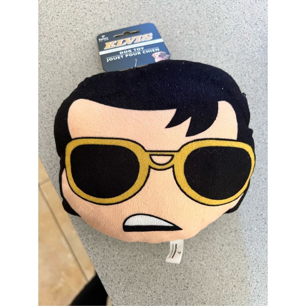 Elvis Presley Squeak Plush Toy Pillow - Dogs Pets Cats or Humans! NWT Perri’s